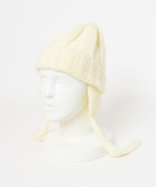 ITEMS URBANRESEARCH（アイテムズ アーバンリサーチ）の「フライトニットキャップ（ニットキャップ/ビーニー・レディース・ブラック/オフホワイト・-）」の4枚目の写真