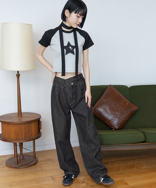 3.3 Field Trip （3.3フィールドトリップ）の「3.3 Field Trip／レイヤードデニムパンツ 2977554（デニムパンツ・レディース・ブラック/ブルー・SMALL/MEDIUM）」の4枚目の写真