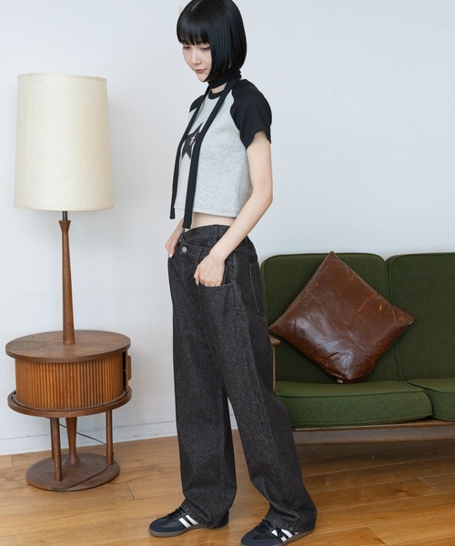 3.3 Field Trip （3.3フィールドトリップ）の「3.3 Field Trip／レイヤードデニムパンツ 2977554（デニムパンツ・レディース・ブラック/ブルー・SMALL/MEDIUM）」の5枚目の写真