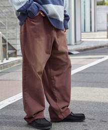 ヴィンテージライクフェード加工カラーワイドデニムパンツ