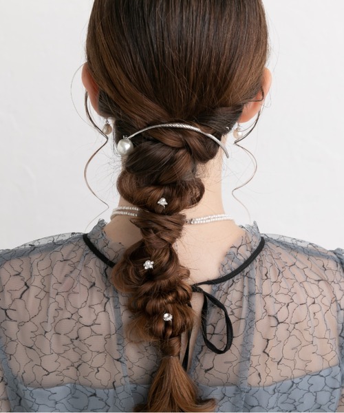 Cupid Heart(キューピッドハート)の「【Cupid Heart】結婚式アクセ!パール付きメタルラウンドバレッタ(バレッタ/ヘアクリップ・レディース・ゴールド/シルバー・MEDIUM)」の10枚目の写真