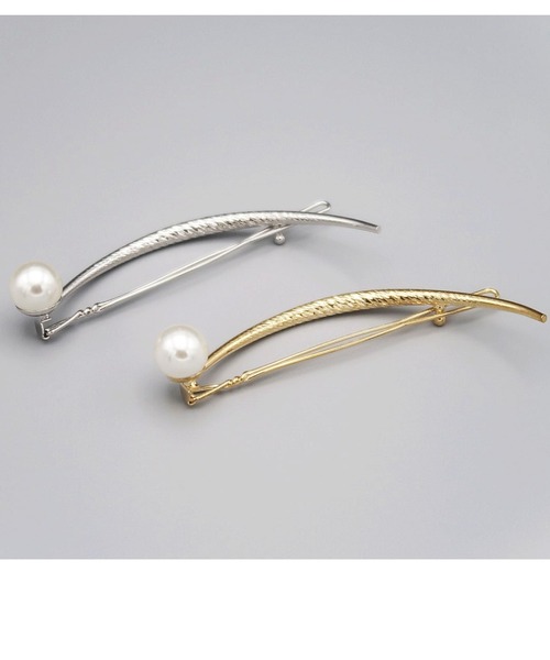 Cupid Heart(キューピッドハート)の「【Cupid Heart】結婚式アクセ!パール付きメタルラウンドバレッタ(バレッタ/ヘアクリップ・レディース・ゴールド/シルバー・MEDIUM)」の3枚目の写真