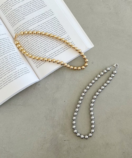 un+frame（アンフレーム）の「big ball chain necklace／BIGボールチェーンネックレス（ネックレス・レディース・シルバー/ゴールド・FREE）」の15枚目の写真