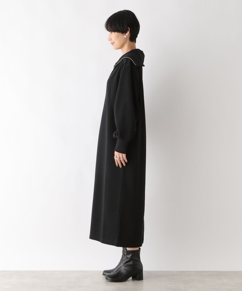 LEPSIM（レプシィム）の「裏毛ハーフジップワンピース　980040（ワンピース・レディース・ブラウン/オフホワイト/ブラック・FREE）」の11枚目の写真