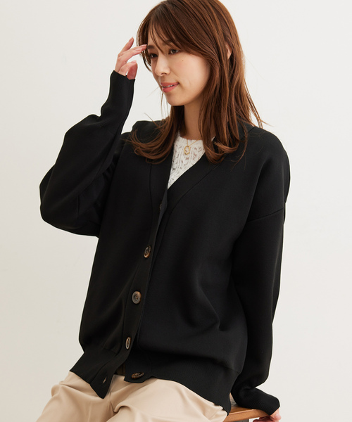 Jayro(ジャイロ)の「VネックBIGカーディガン(カーディガン/ボレロ・レディース・ブラック/ベージュ/グレー・M)」の5枚目の写真