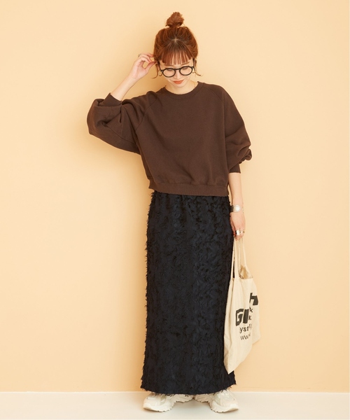 ボトムス スカート ロング丈 ジャガード風 花柄 華やか【lssk207