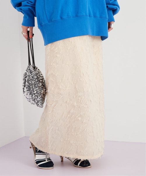 B.C STOCK（ベーセーストック）の「《追加》【Gleamy/グリーミー】ジャガードスカート（スカート・レディース・アイボリー/ブラック・FREE）」の11枚目の写真