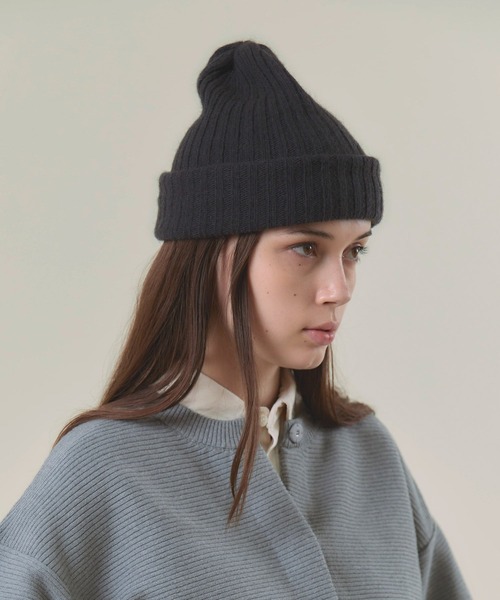 RNA-N（アールエヌエーエヌ）の「E4729 カシミヤニットキャップ（ニットキャップ/ビーニー・レディース・チャコールグレー/ライトブラウン・FREE）」の6枚目の写真