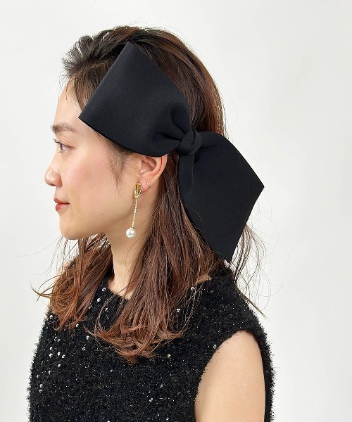 PICCIN（ピッチン）の「ビッグリボンバレッタ（バレッタ/ヘアクリップ・レディース・ブラック・FREE）」の4枚目の写真