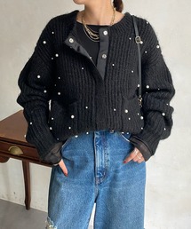 DouDou | 【WEB限定】ランダムビジューニットカーディガン(カーディガン/ボレロ)