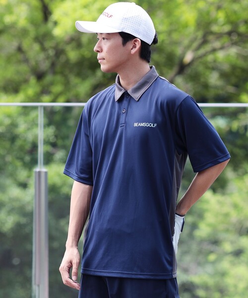 BEAMS GOLF ネイビー ポロシャツ L BEAMS GOLF ポロシャツ ORANGE LABEL / ドットエア（R