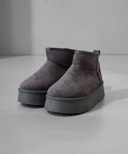 Dedes（デデス）の「Dedes 厚底 ムートン ショートブーツ（ブーツ・レディース・ブラック/グレー/ブラウン/ベージュ・40/38/44/42/36）」の3枚目の写真
