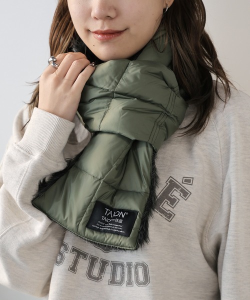 PENNEYS（ぺニーズ）の「PENNEYS/ペニーズ×TAION/タイオン SCARF ダウンマフラー（マフラー・メンズ・ベージュ/オリーブ/チャコールグレー/ブラック・FREE）」の19枚目の写真