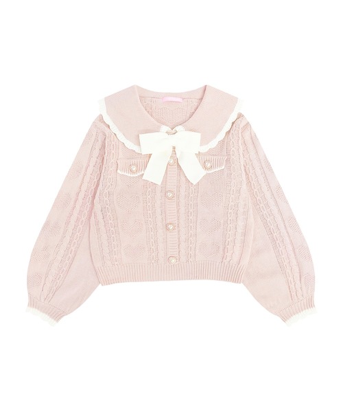 Honey Cinnamon（ハニーシナモン）の「配色スカラップハートニット