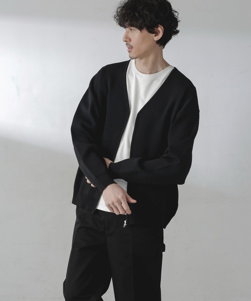 NANO universe（ナノユニバース）の「ZIPカーディガン（カーディガン/ボレロ・メンズ・ブラック/オレンジ/チャコール/グリーン・M/L）」の19枚目の写真