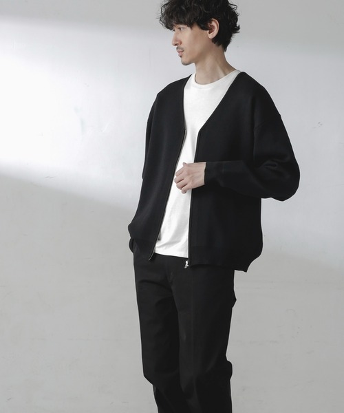 NANO universe（ナノユニバース）の「ZIPカーディガン（カーディガン/ボレロ・メンズ・ブラック/オレンジ/チャコール/グリーン・M/L）」の20枚目の写真