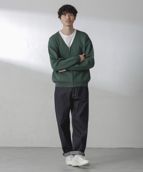 NANO universe（ナノユニバース）の「ZIPカーディガン（カーディガン/ボレロ・メンズ・ブラック/オレンジ/チャコール/グリーン・M/L）」の5枚目の写真