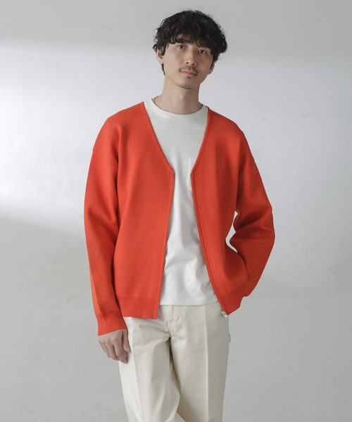 NANO universe（ナノユニバース）の「ZIPカーディガン（カーディガン/ボレロ・メンズ・ブラック/オレンジ/チャコール/グリーン・M/L）」の6枚目の写真