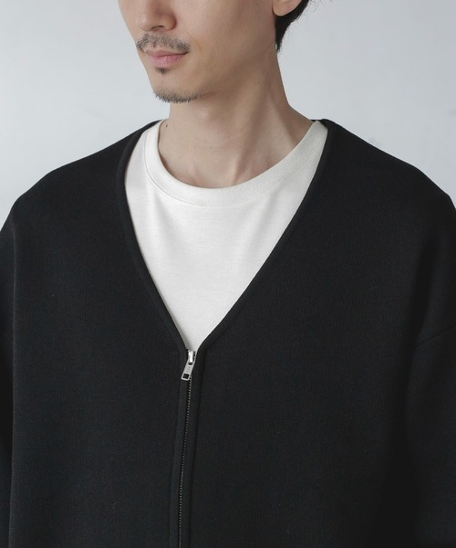 NANO universe（ナノユニバース）の「ZIPカーディガン（カーディガン/ボレロ・メンズ・ブラック/オレンジ/チャコール/グリーン・M/L）」の15枚目の写真