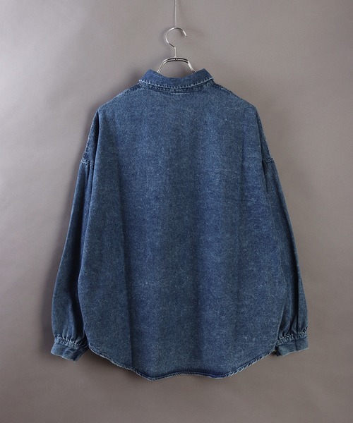 WESTSEA(ウエストシー)の「6oz インディゴデニム オーバーサイズ カジュアルシャツ 長袖(シャツ/ブラウス・メンズ・ネイビー/ブラック・M/L/XL)」の8枚目の写真