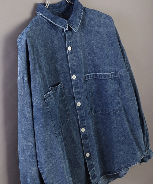 WESTSEA(ウエストシー)の「6oz インディゴデニム オーバーサイズ カジュアルシャツ 長袖(シャツ/ブラウス・メンズ・ネイビー/ブラック・M/L/XL)」の11枚目の写真