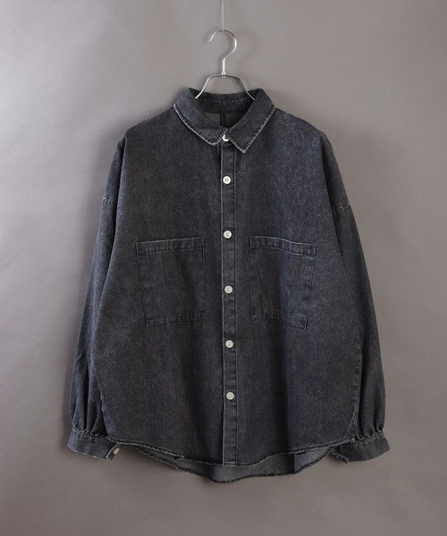 WESTSEA(ウエストシー)の「6oz インディゴデニム オーバーサイズ カジュアルシャツ 長袖(シャツ/ブラウス・メンズ・ネイビー/ブラック・M/L/XL)」の3枚目の写真