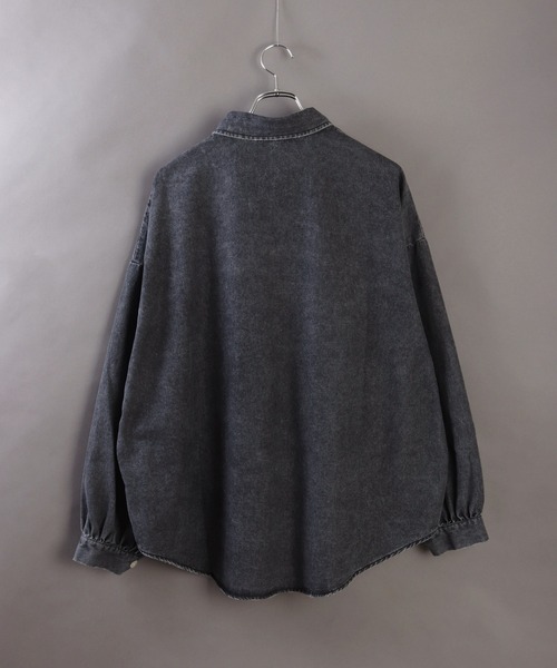 WESTSEA(ウエストシー)の「6oz インディゴデニム オーバーサイズ カジュアルシャツ 長袖(シャツ/ブラウス・メンズ・ネイビー/ブラック・M/L/XL)」の5枚目の写真