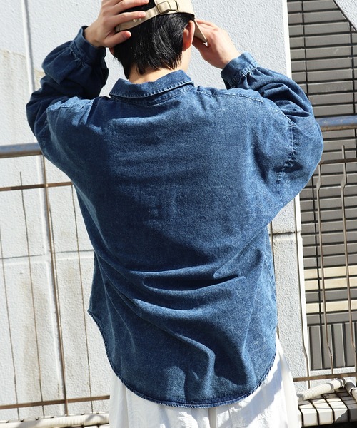 WESTSEA(ウエストシー)の「6oz インディゴデニム オーバーサイズ カジュアルシャツ 長袖(シャツ/ブラウス・メンズ・ネイビー/ブラック・M/L/XL)」の15枚目の写真