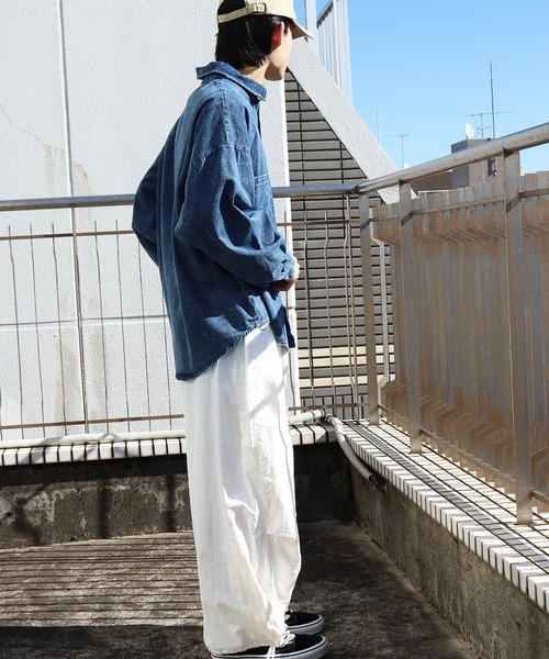 WESTSEA(ウエストシー)の「6oz インディゴデニム オーバーサイズ カジュアルシャツ 長袖(シャツ/ブラウス・メンズ・ネイビー/ブラック・M/L/XL)」の17枚目の写真