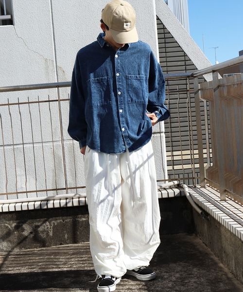 WESTSEA(ウエストシー)の「6oz インディゴデニム オーバーサイズ カジュアルシャツ 長袖(シャツ/ブラウス・メンズ・ネイビー/ブラック・M/L/XL)」の16枚目の写真