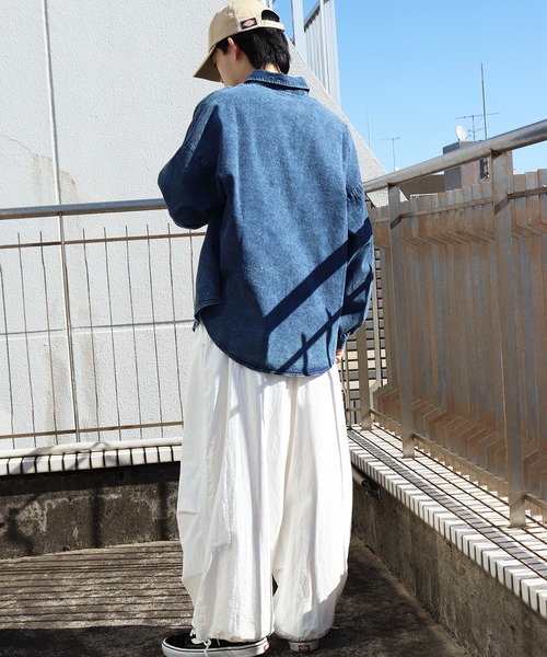 WESTSEA(ウエストシー)の「6oz インディゴデニム オーバーサイズ カジュアルシャツ 長袖(シャツ/ブラウス・メンズ・ネイビー/ブラック・M/L/XL)」の18枚目の写真