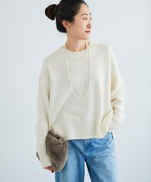 le.coeur blanc（ルクールブラン）の「ウールブレンドクルーネックニット（ニット/セーター）」