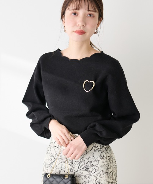 美品 unminou アンミヌ スカラップニットカラートップス 襟取り外し可 黒 アンミヌ unminou♥新品未使用 スカラップカラーブラウス - メルカリ