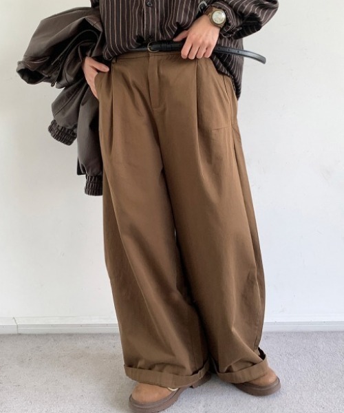 ROOPTOKYO(ループトウキョウ)の「2Tuck Wide Slacks/2タックワイドストレートスラックス クラシック(スラックス・メンズ・ブラウン/ブラック・1/3/2)」の7枚目の写真