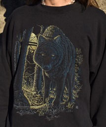 VINTAGE | 【ヴィンテージ古着】90's COTTON GROVE オオカミ アニマルプリントスウェット(スウェット)