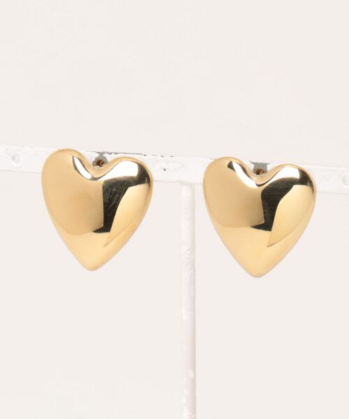 LOWRYS FARM（ローリーズファーム）の「ステンレスハートピアス　102446（ピアス（両耳用）・レディース・ゴールド/シルバー・FREE）」の2枚目の写真