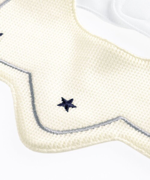 BRANSHES(ブランシェス)の「【ベビー】星刺繍ワッフルスタイ(スタイ/よだれかけ・キッズ・アイボリー/ブルー・FREE)」の8枚目の写真