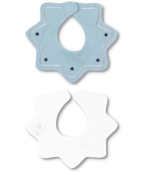BRANSHES(ブランシェス)の「【ベビー】星刺繍ワッフルスタイ(スタイ/よだれかけ・キッズ・アイボリー/ブルー・FREE)」の7枚目の写真