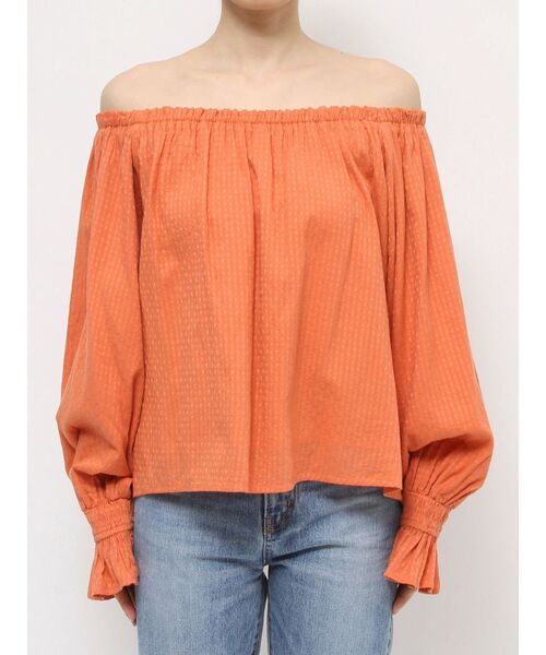 Ungrid（アングリッド）の「オフショルギャザーボリュームブラウス（シャツ/ブラウス・レディース・オフホワイト/オレンジ・FREE）」の10枚目の写真