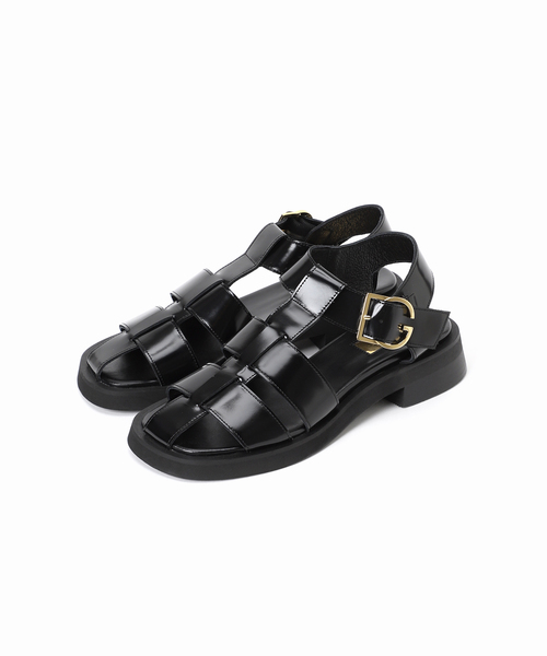 LE TALON（ルタロン）の「GRISEレザーGRバックルグルカサンダル（サンダル・レディース・ブラックミックス/ベージュ・SMALL/MEDIUM/LARGE/X-LARGE）」の5枚目の写真