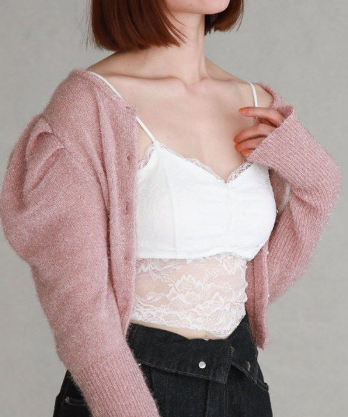 archives（アルシーヴ）の「クロップドレースキャミソール（キャミソール・レディース・グレー/オフホワイト/ブラック・MEDIUM）」の13枚目の写真