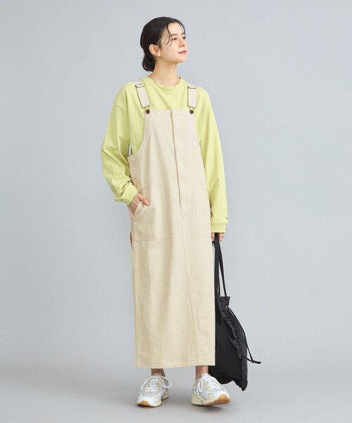 PENNEYS(ぺニーズ)の「PENNEYS(ぺニーズ)別注カツラギジャンパースカート(ジャンパースカート・レディース・ナチュラル/ネイビー・M/L)」の2枚目の写真