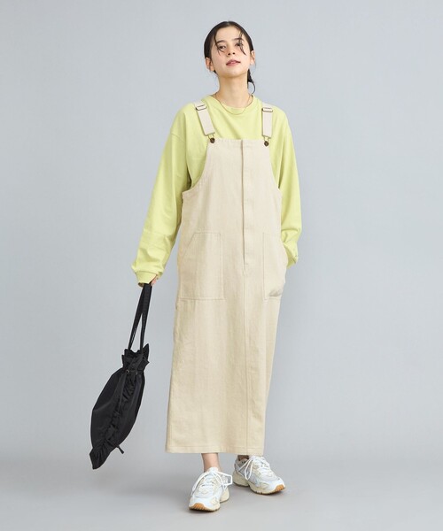 PENNEYS(ぺニーズ)の「PENNEYS(ぺニーズ)別注カツラギジャンパースカート(ジャンパースカート・レディース・ナチュラル/ネイビー・M/L)」の7枚目の写真