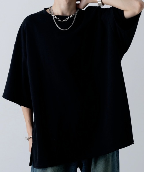 INTER FACTORY（インターファクトリー）の「ファッションインフルエンサー しの  - Heavy Weight Cotton Punch Half Sleeve Tee / ヘビーウェイトコットンポンチハーフスリーブTシャツ　made in INTER FACTORY（Tシャツ/カットソー・メンズ・ホワイト/ブラック/グレー/ブルー・SMALL/MEDIUM/LARGE）」の2枚目の写真