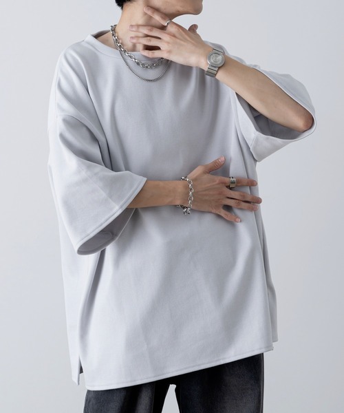 INTER FACTORY（インターファクトリー）の「ファッションインフルエンサー しの  - Heavy Weight Cotton Punch Half Sleeve Tee / ヘビーウェイトコットンポンチハーフスリーブTシャツ　made in INTER FACTORY（Tシャツ/カットソー・メンズ・ホワイト/ブラック/グレー/ブルー・SMALL/MEDIUM/LARGE）」の20枚目の写真