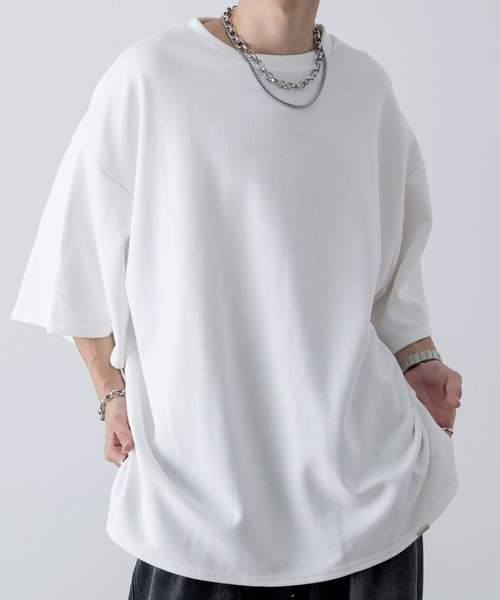 INTER FACTORY（インターファクトリー）の「ファッションインフルエンサー しの  - Heavy Weight Cotton Punch Half Sleeve Tee / ヘビーウェイトコットンポンチハーフスリーブTシャツ　made in INTER FACTORY（Tシャツ/カットソー・メンズ・ホワイト/ブラック/グレー/ブルー・SMALL/MEDIUM/LARGE）」の5枚目の写真