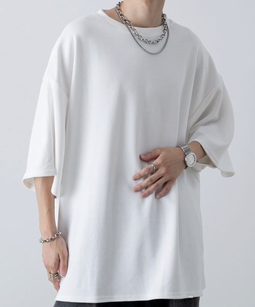 INTER FACTORY（インターファクトリー）の「ファッションインフルエンサー しの  - Heavy Weight Cotton Punch Half Sleeve Tee / ヘビーウェイトコットンポンチハーフスリーブTシャツ　made in INTER FACTORY（Tシャツ/カットソー・メンズ・ホワイト/ブラック/グレー/ブルー・SMALL/MEDIUM/LARGE）」の6枚目の写真