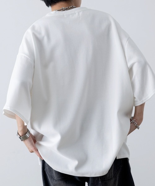 INTER FACTORY（インターファクトリー）の「ファッションインフルエンサー しの  - Heavy Weight Cotton Punch Half Sleeve Tee / ヘビーウェイトコットンポンチハーフスリーブTシャツ　made in INTER FACTORY（Tシャツ/カットソー・メンズ・ホワイト/ブラック/グレー/ブルー・SMALL/MEDIUM/LARGE）」の9枚目の写真