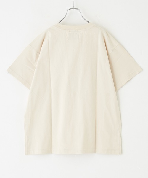 CUBE SUGAR(キューブシュガー)の「オーガニックコットンフラワープリントTシャツ(Tシャツ/カットソー・レディース・ネイビー/マルチ/グリーン/ナチュラル/ピンク・M)」の9枚目の写真