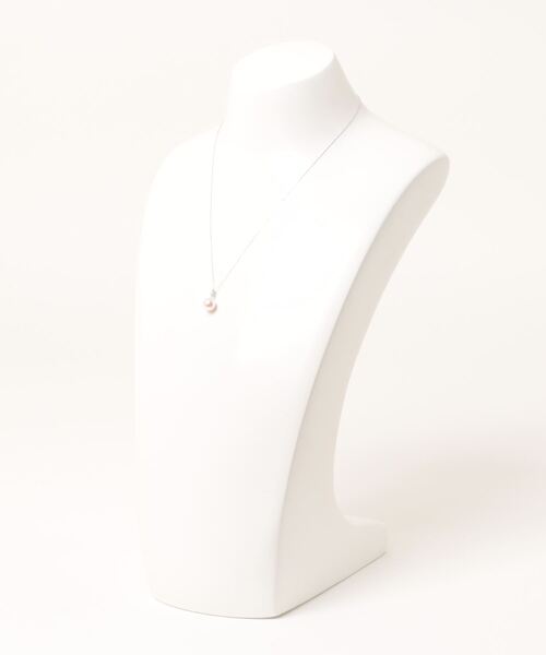 anq. ネックレス 「anq.」K10WG・アコヤパール Vライン 0.05ct